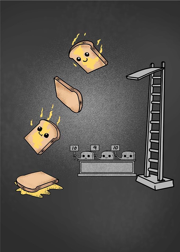 Funny Toast Tower Jump