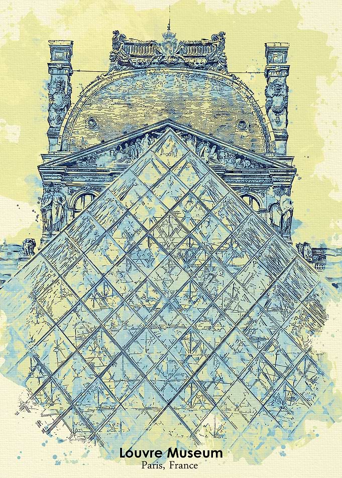 Paris France Water Color
