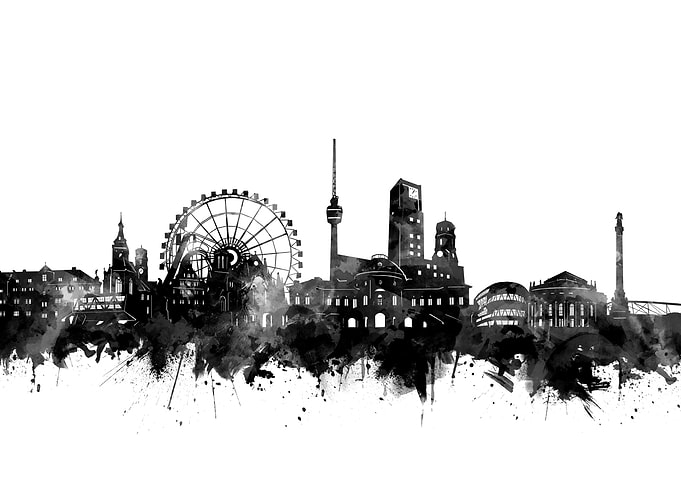 stuttgart skyline black