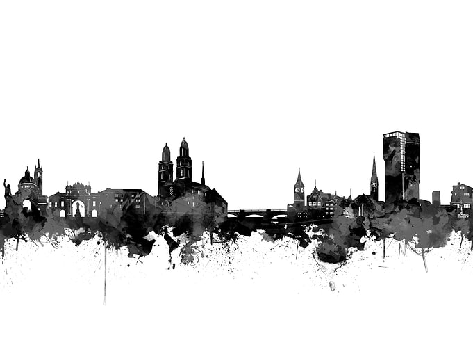 zurich skyline black