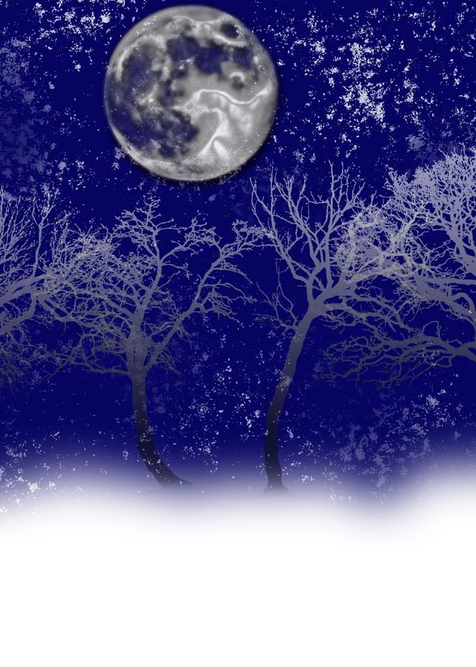 Blue Moon Snow Trees