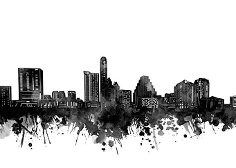 austin skyline black