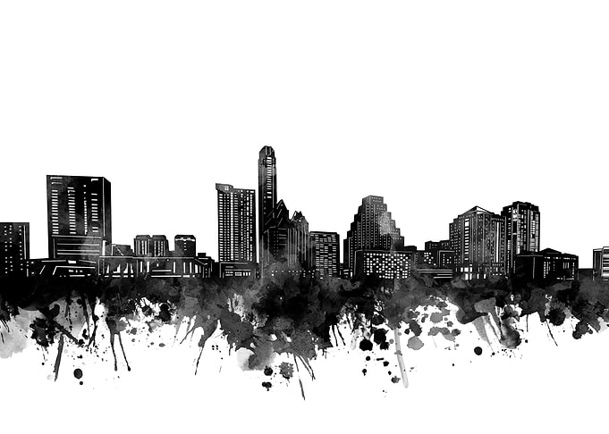 austin skyline black