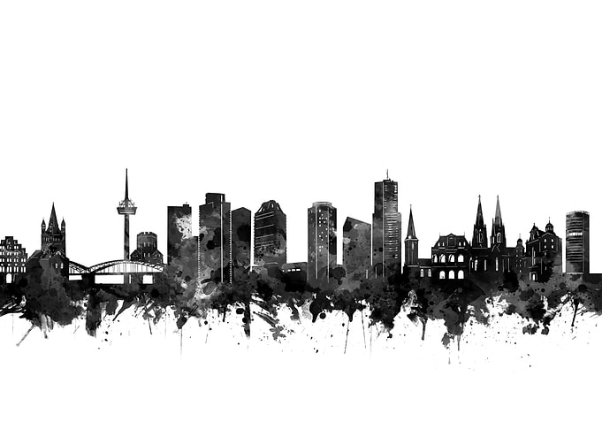 cologne skyline black
