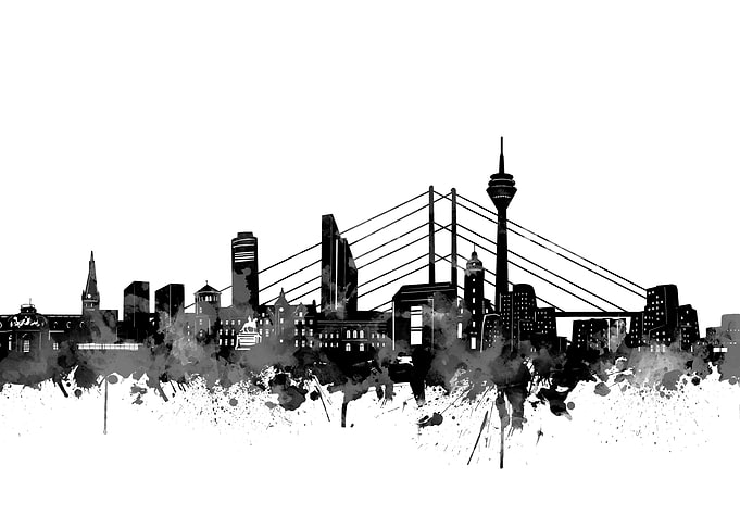dusseldorf skyline black