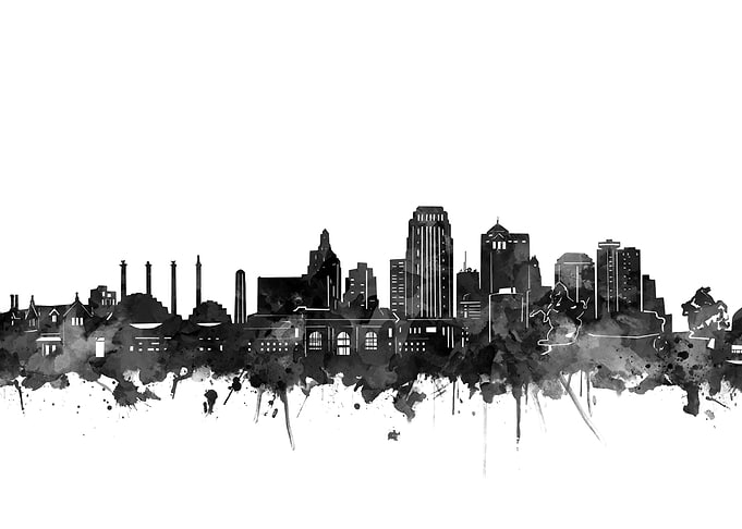 kansas city skyline black