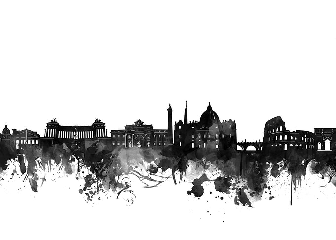 rome skyline black