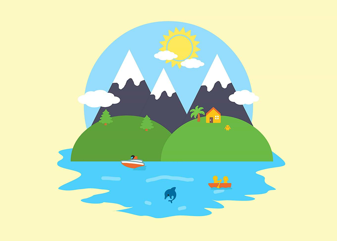 Flat Design landscape simp