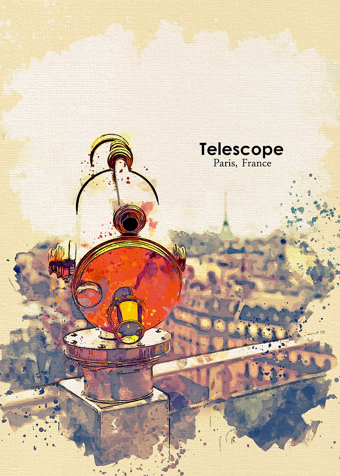Paris France Water Color