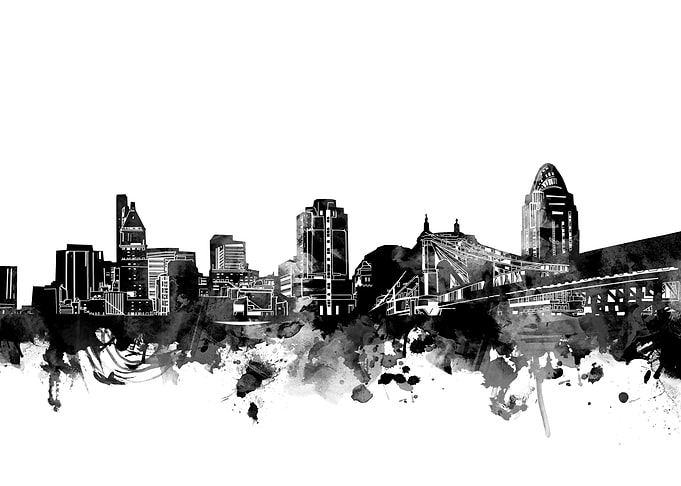 cincinnati skyline black