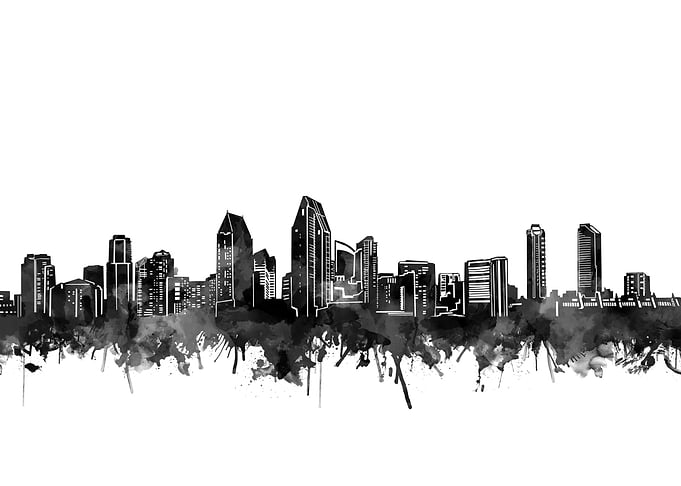 san diego skyline black
