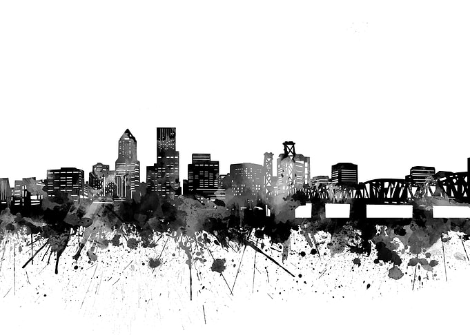 portland skyline black