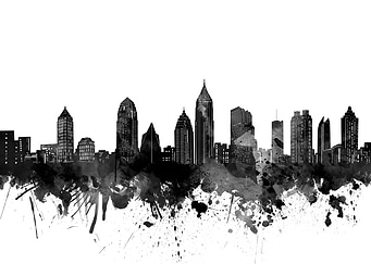 atlanta skyline black