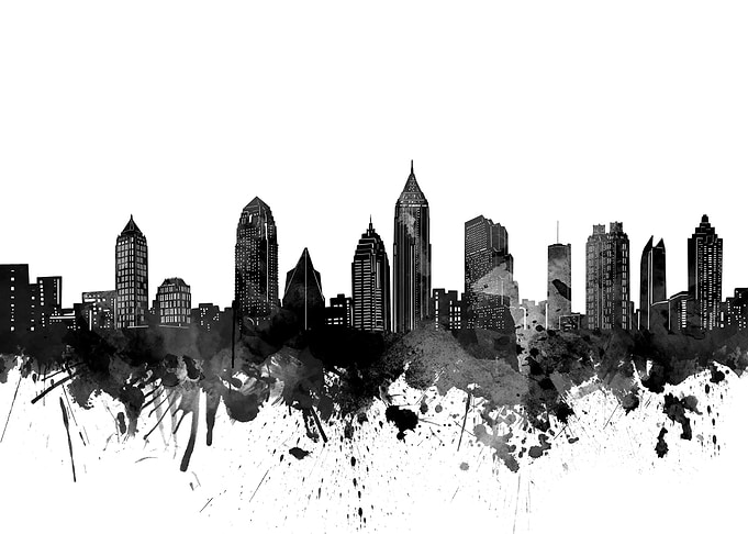 atlanta skyline black