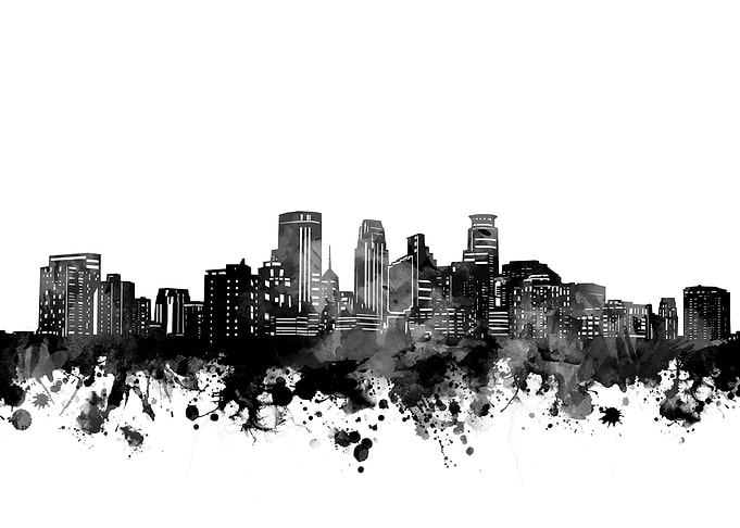 minneapolis skyline black