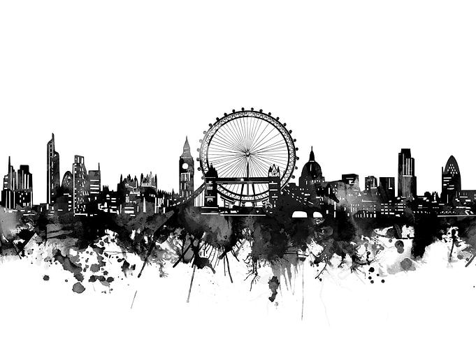 london skyline black