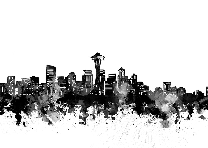 seattle skyline black