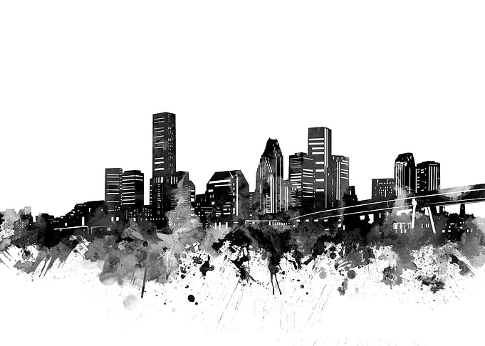 houston skyline black