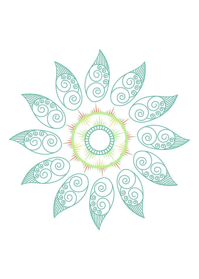 Decorative leaf Mandala