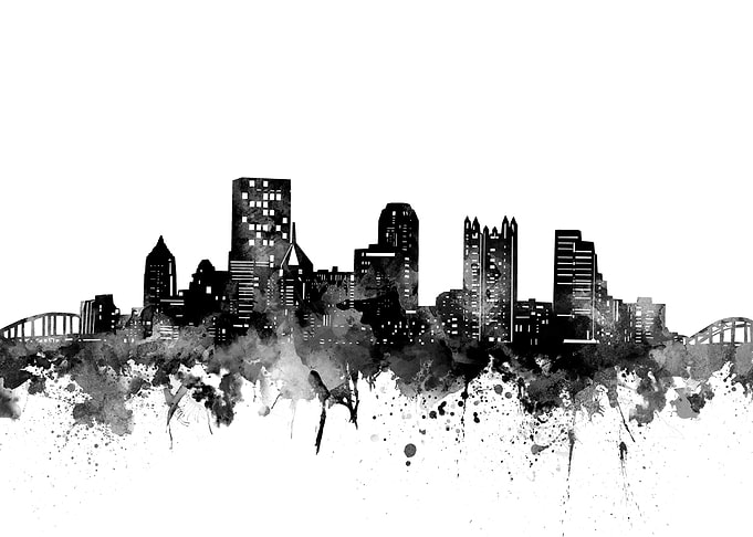 pittsburgh skyline black