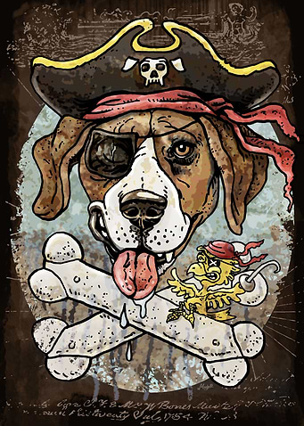 Pirate Beagle Yellow Bird