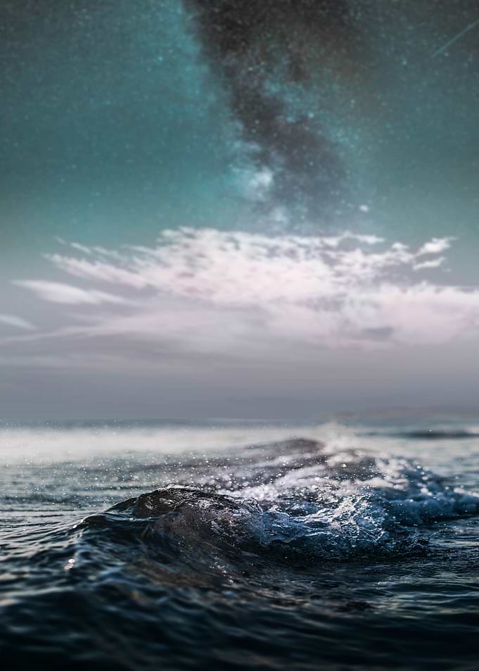 Milky way and ocean