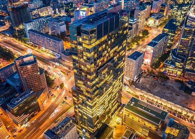 Warsaw by night