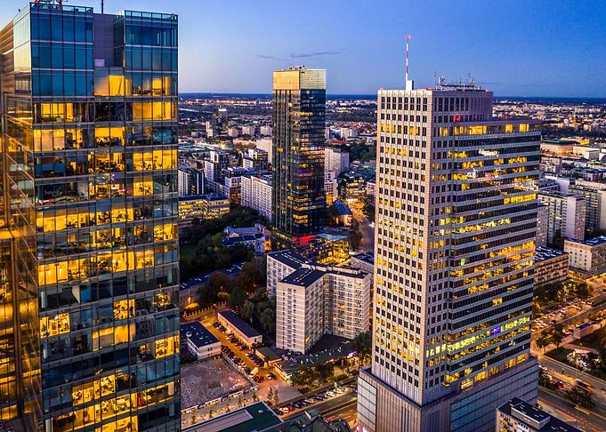 Warsaw by night