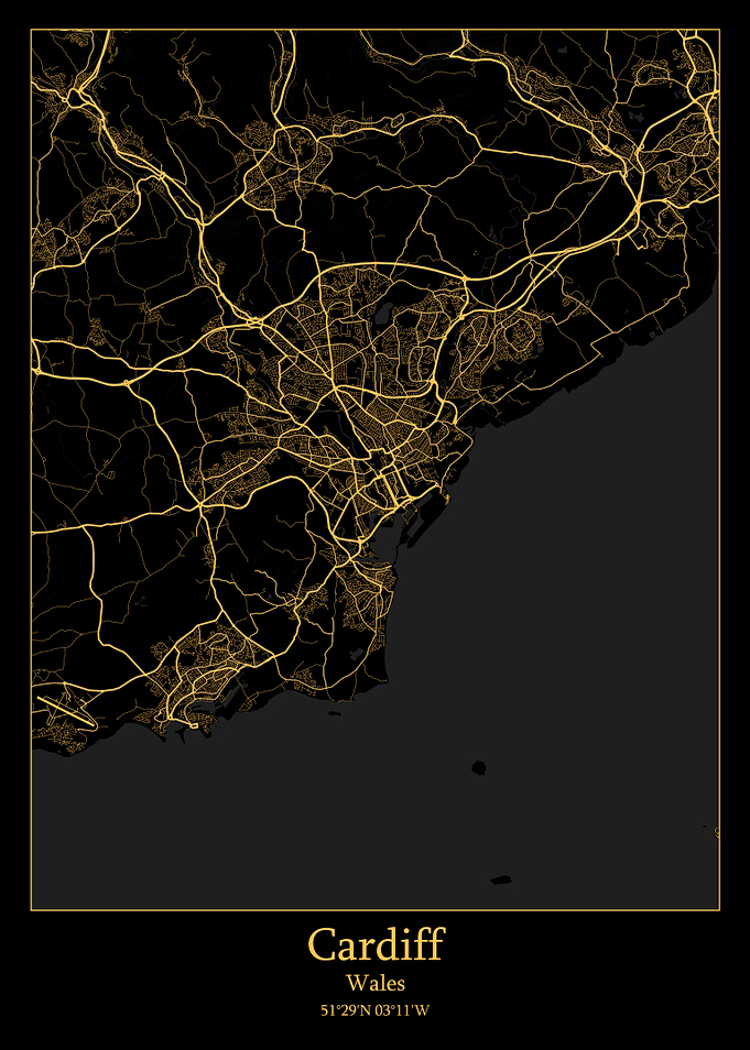 Cardiff Wales map