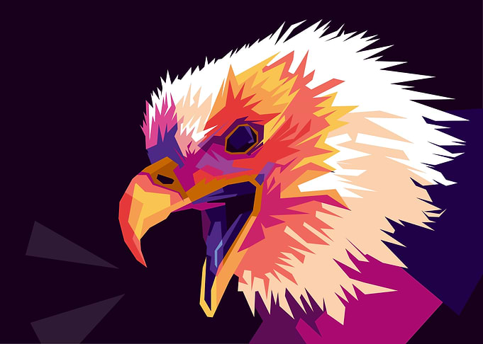 eagles head in popart