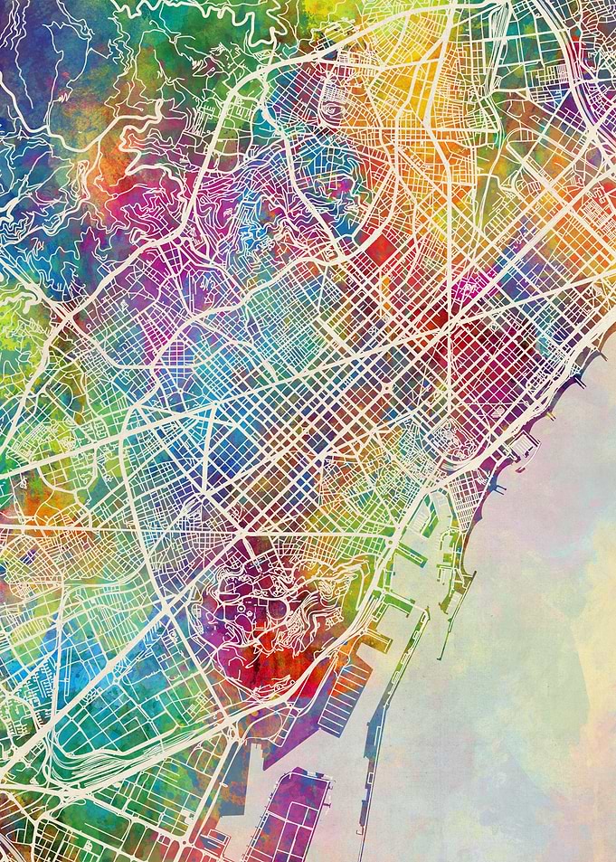 Barcelona Spain Map