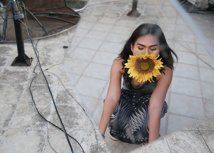 The GIrl With Flower Cage