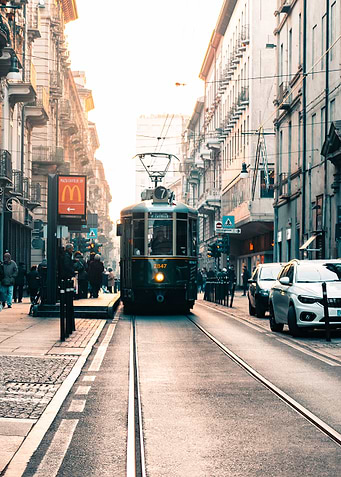 Vintage Tram Cityscape