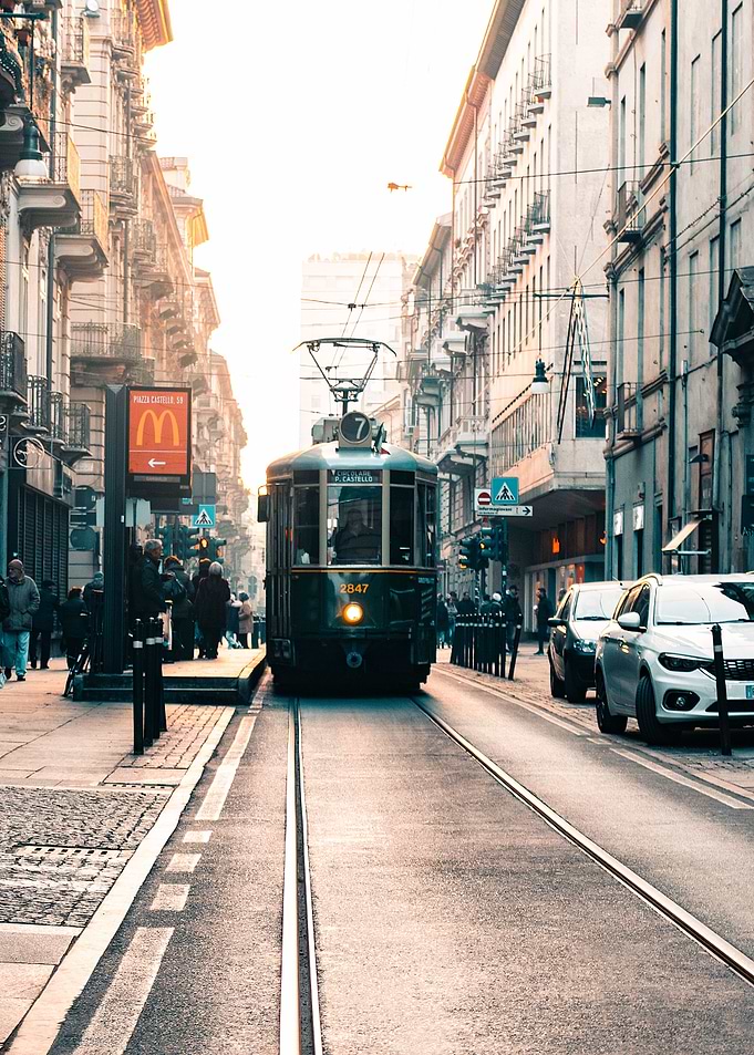 Vintage Tram Cityscape