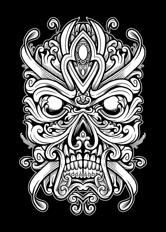 Ornate Skull 001
