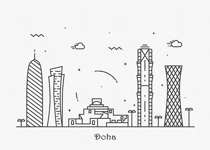 Doha City Skyline
