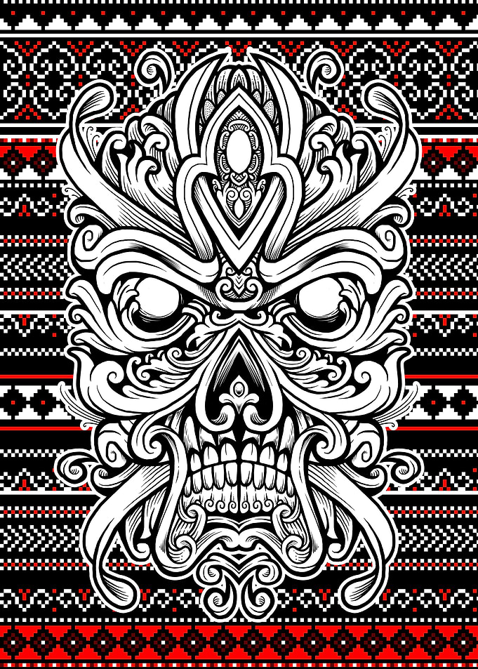 Ornate Skull 002