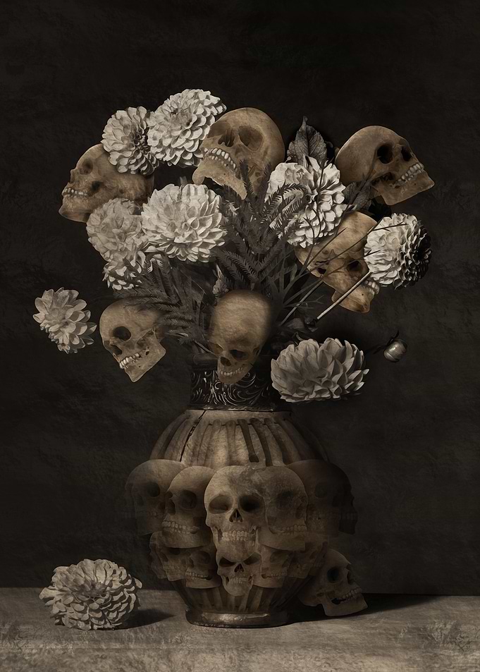 Bouquet Dahlia Skulls