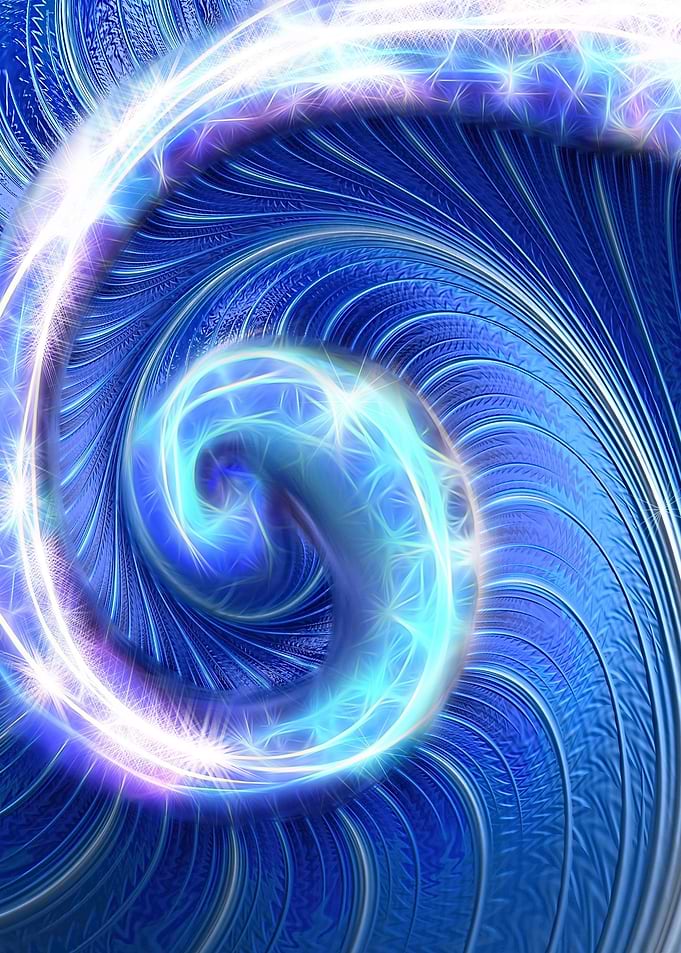 Blue Sparkle Fractal Wave