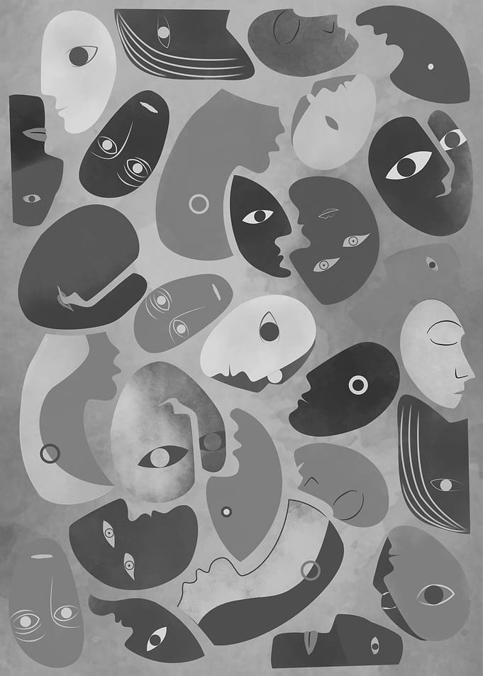 cubism black and white