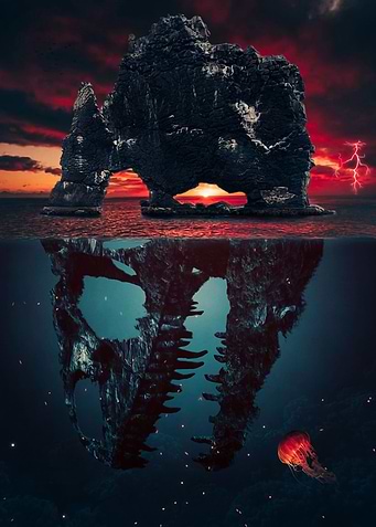 Dinosaur Skull Island Sea