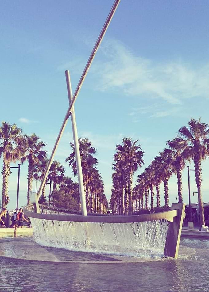 Boardwalk fountain