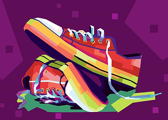 sneakers shoes in popart