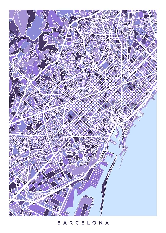 Barcelona Spain Map