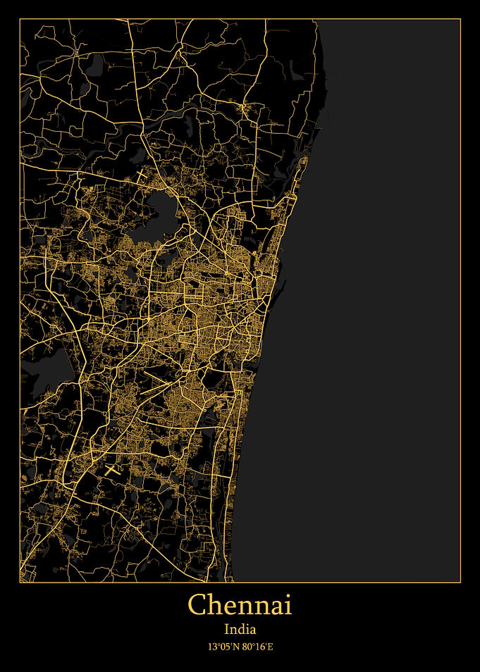 Chennai India map