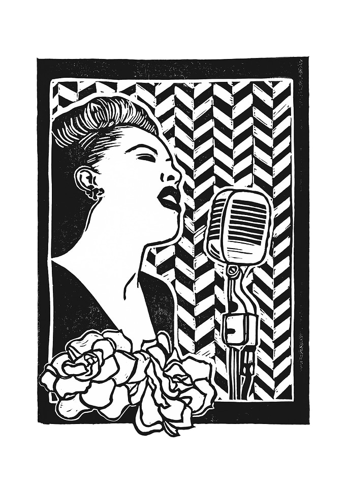 Lady Day BlockPrint