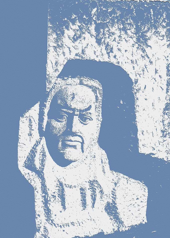 Head in stone