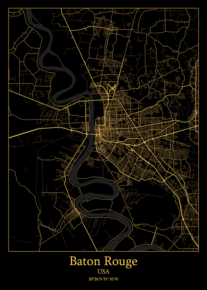Baton Rouge USA map