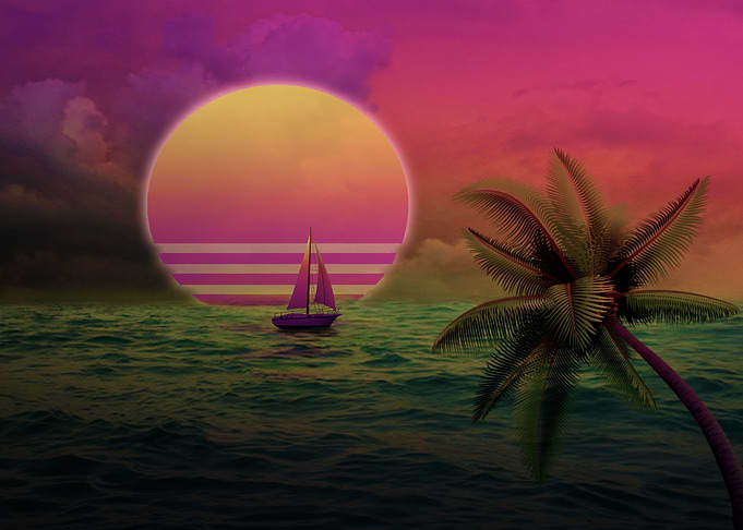 Boat in the sunset