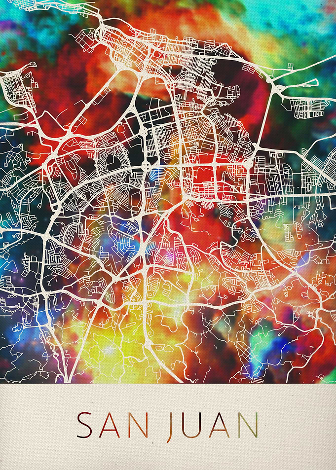 San Juan Watercolor Map